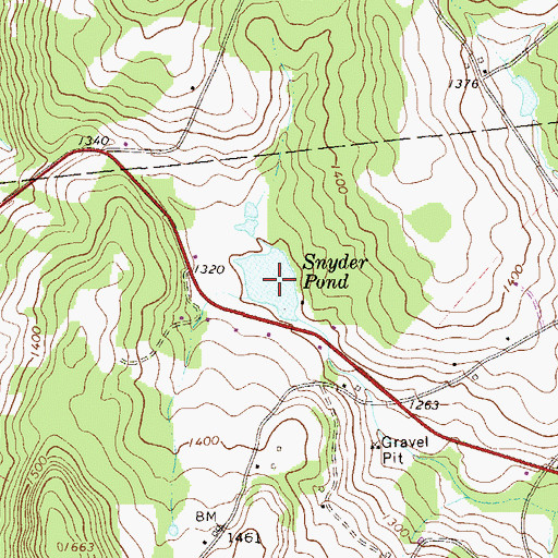 Topographic Map of Snyder Pond, PA