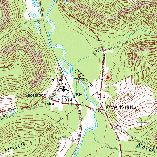 Topographic Map of Snyder Run, PA