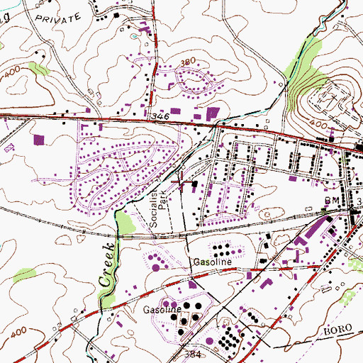 Topographic Map of Socialist Park, PA