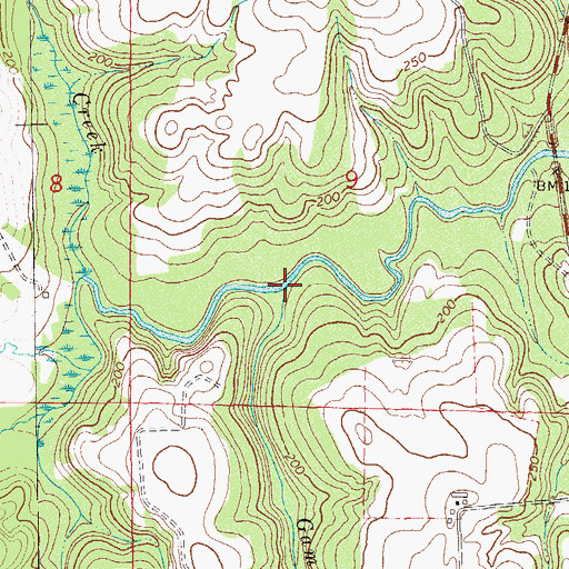 Topographic Map of Gamble Branch, AL
