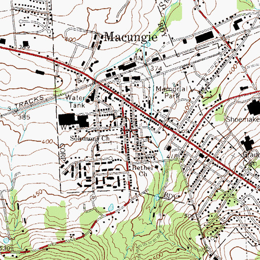 Topographic Map of Solomons Church, PA