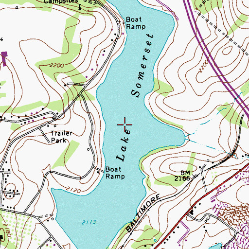 Topographic Map of Lake Somerset, PA