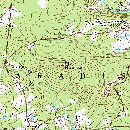 Topographic Map of Mount Sophia, PA