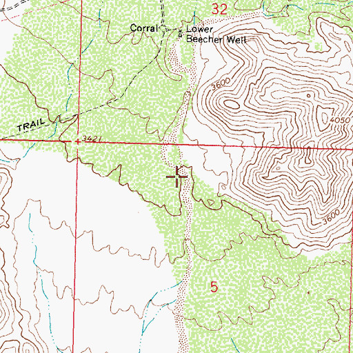 Topographic Map of Beecher Canyon, AZ