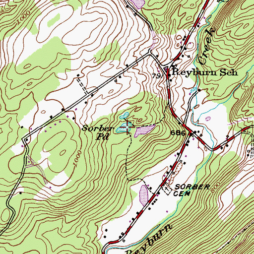 Topographic Map of Sorber Pond, PA