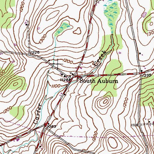 Topographic Map of South Auburn, PA