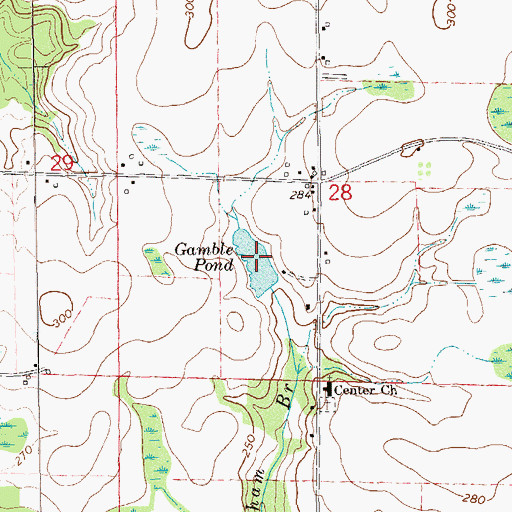 Topographic Map of Gamble Pond, AL
