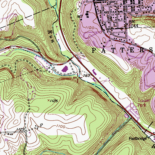 Topographic Map of South Branch Brady Run, PA