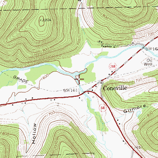 Topographic Map of South Branch Oswayo Creek, PA