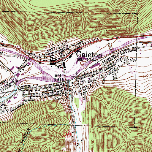 Topographic Map of South Branch Pine Creek, PA