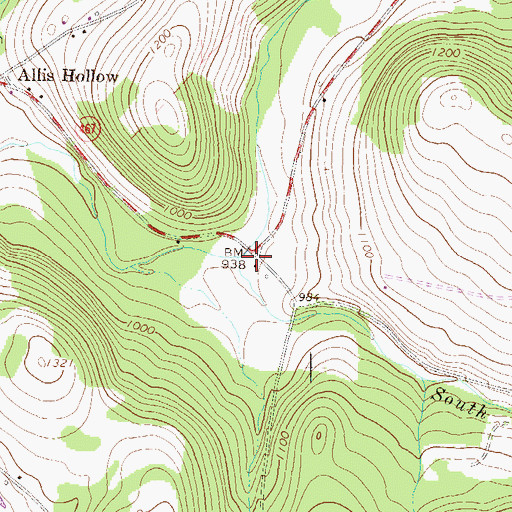 Topographic Map of South Creek, PA