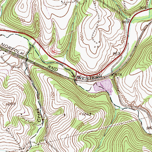 Topographic Map of South Fork Cross Creek, PA