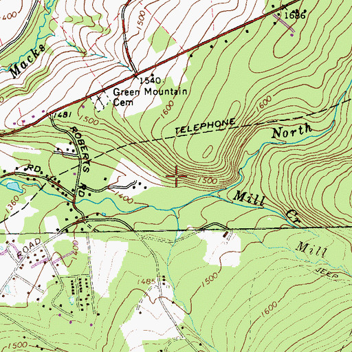 Topographic Map of South Fork Mill Creek, PA
