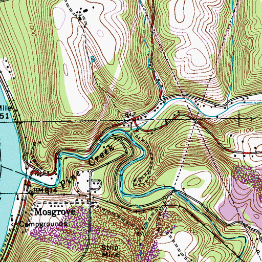 Topographic Map of South Fork Pine Creek, PA