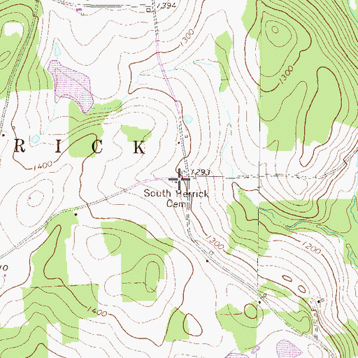 Topographic Map of South Herrick Cemetery, PA
