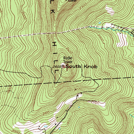 Topographic Map of South Knob, PA
