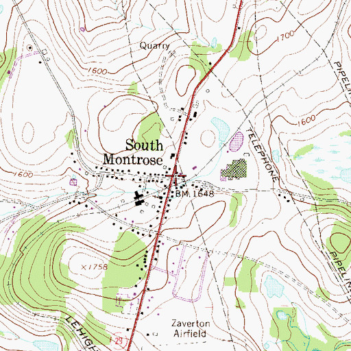 Topographic Map of South Montrose, PA