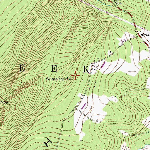 Topographic Map of South Mountain, PA