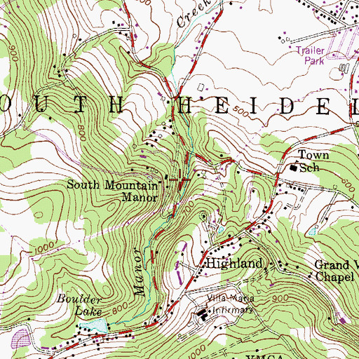 Topographic Map of South Mountain Manor, PA