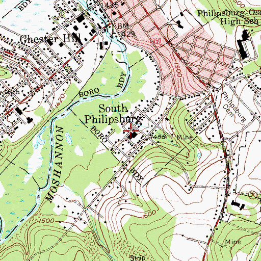 Topographic Map of South Philipsburg, PA