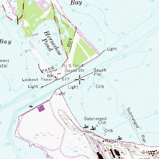Topographic Map of South Pier, PA