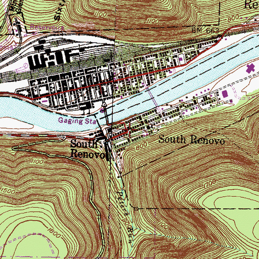 Topographic Map of South Renovo, PA