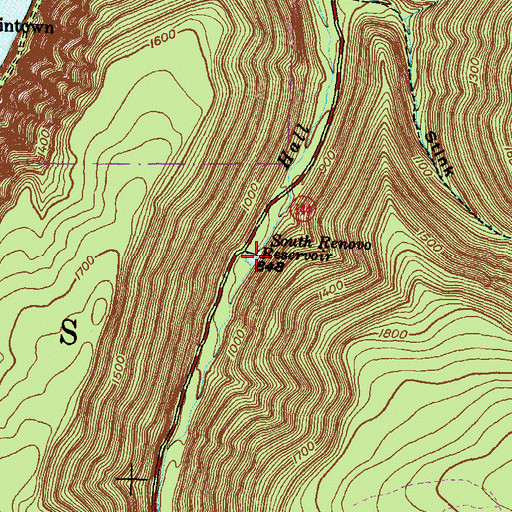 Topographic Map of South Renovo Reservoir, PA
