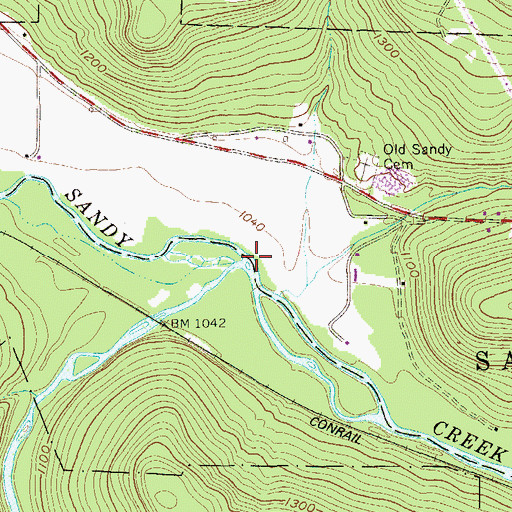 Topographic Map of South Sandy Creek, PA