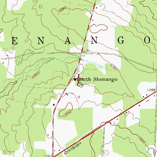 Topographic Map of South Shenango Church, PA