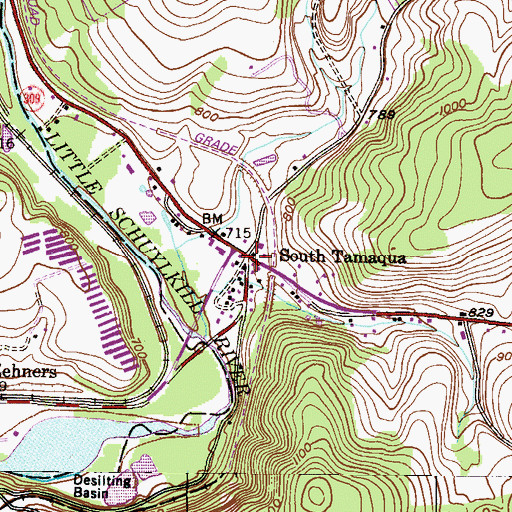 Topographic Map of South Tamaqua, PA