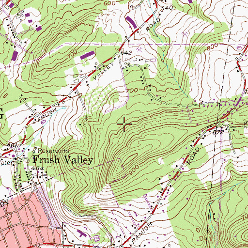 Topographic Map of South Temple, PA
