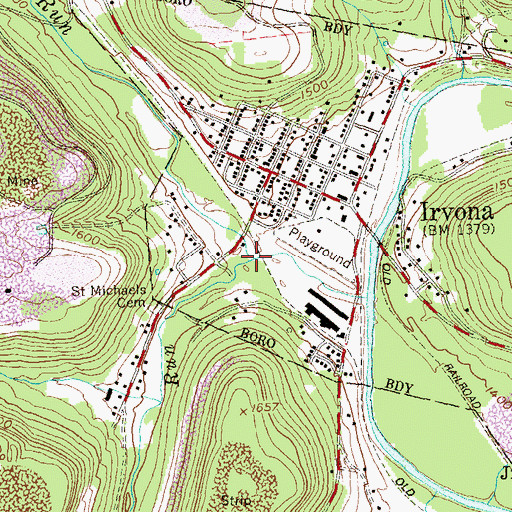 Topographic Map of South Witmer Run, PA