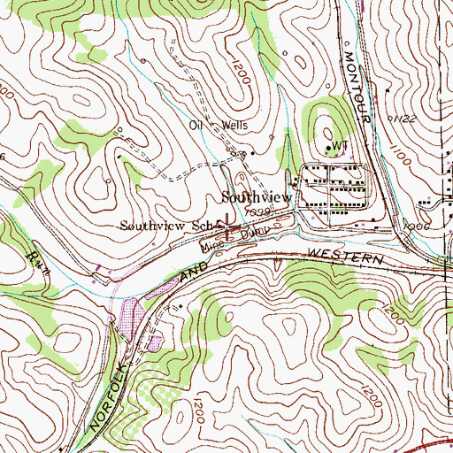 Topographic Map of Southview School, PA