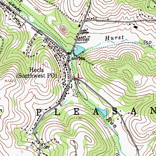 Topographic Map of Southwest, PA