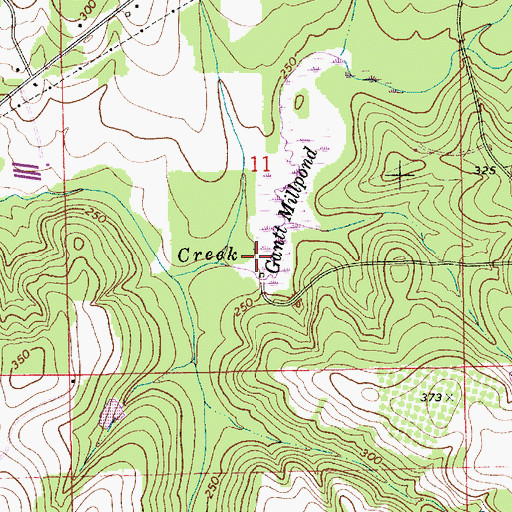 Topographic Map of Gantt Millpond, AL