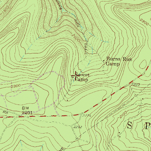 Topographic Map of Sowot Camp, PA