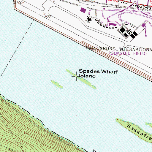 Topographic Map of Spades Wharf Island, PA