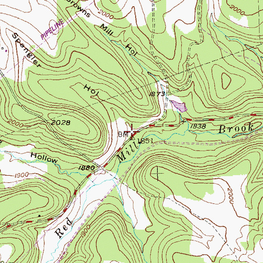 Topographic Map of Spangler Hollow, PA