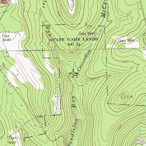 Topographic Map of Spangler Run, PA