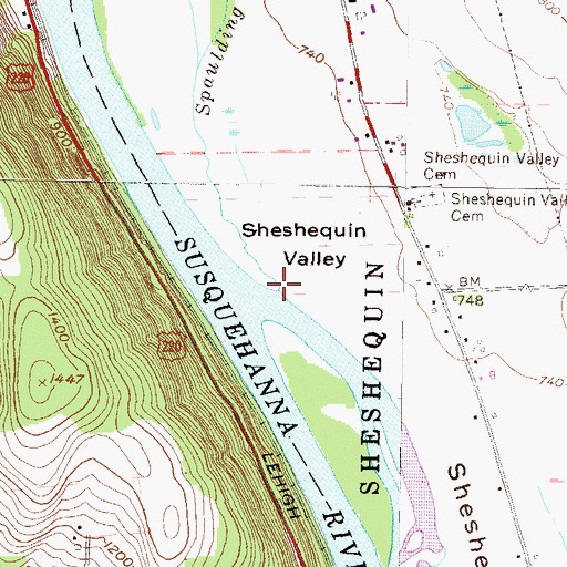 Topographic Map of Spaulding Creek, PA