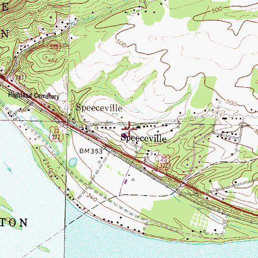 Topographic Map of Speeceville, PA