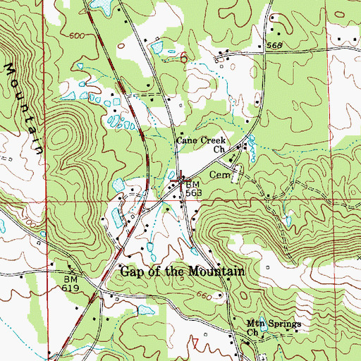 Topographic Map of Gap of the Mountain, AL
