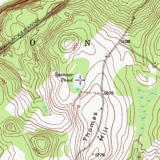 Topographic Map of Spencer Pond, PA