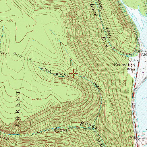 Topographic Map of Spike Buck Trail, PA