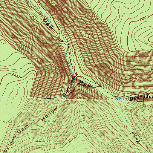 Topographic Map of Splash Dam Hollow, PA