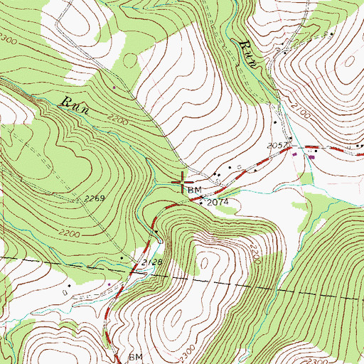 Topographic Map of Spook Run, PA