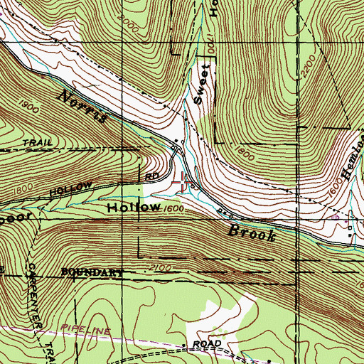 Topographic Map of Spoor Hollow, PA