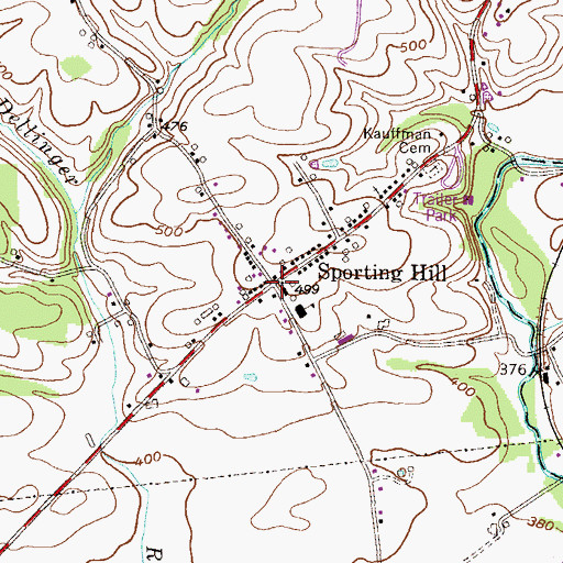 Topographic Map of Sporting Hill, PA