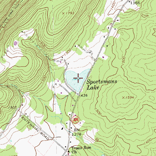 Topographic Map of Sportsmans Lake, PA