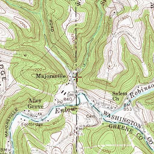 Topographic Map of Spottedtail Run, PA